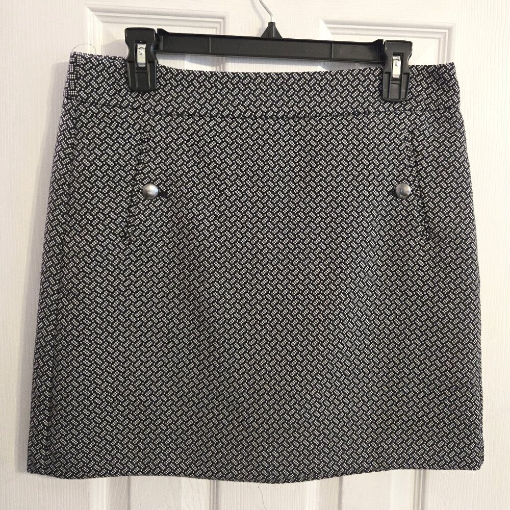 LOFT black/white mini skirt size 6